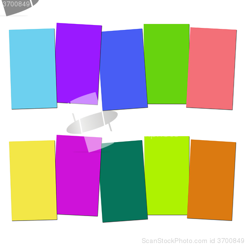 Image of Five Blank Paper Slips Show Copyspace For 5 Letter Words