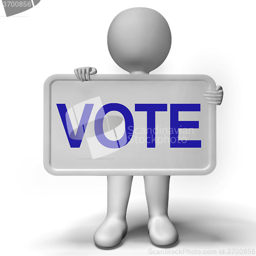 Image of Vote Sign Shows Options Voting Or Choice