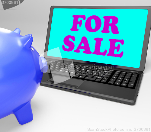 Image of For Sale Laptop Means Advertising Products To Buyers