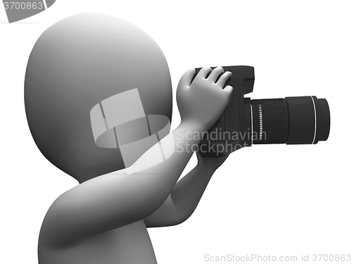 Image of Photo Character Shows Photographic Dslr And Photography