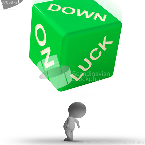 Image of Down On Luck Dice Means Failure And Losing