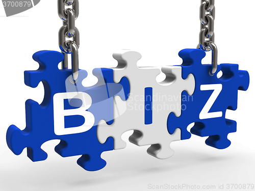 Image of Biz Puzzle Shows Company Or Corporate Business