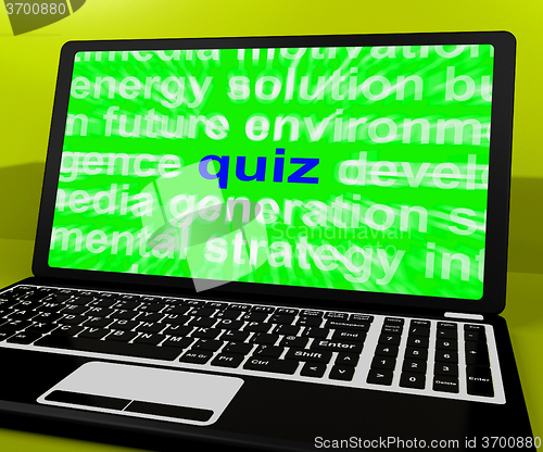 Image of Quiz Laptop Means Tests Quizzing Or Answers Online\r