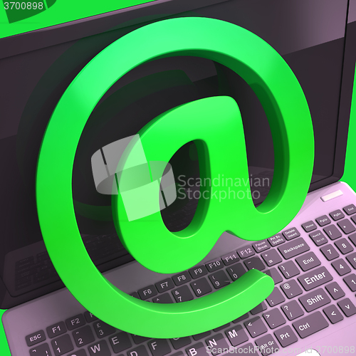 Image of Keyboard At Sign Shows E-mail Symbol Message