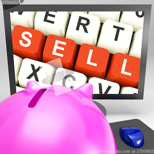 Image of Sell Keys On Monitor Showing Online Marketing