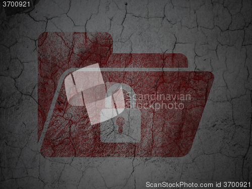 Image of Finance concept: Folder With Lock on grunge wall background