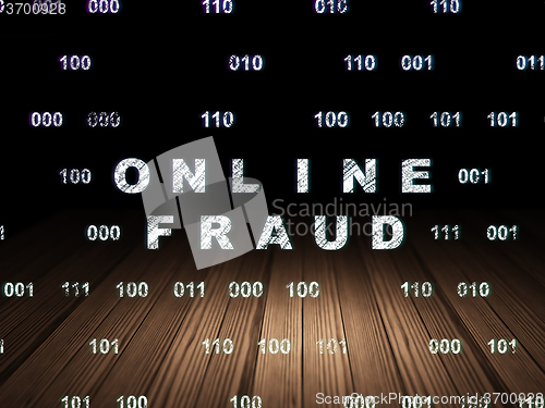 Image of Safety concept: Online Fraud in grunge dark room