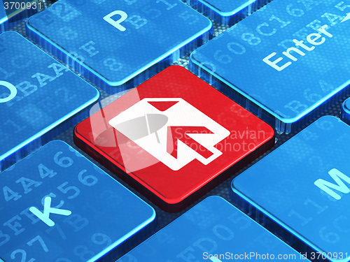 Image of Web design concept: Upload on computer keyboard background