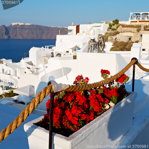 Image of in vacation    europe cyclades santorini old town white and the 