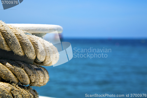 Image of asia in the  kho tao bay    rope  and south china sea  anchor