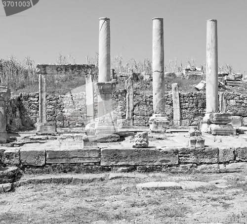 Image of perge old construction in asia turkey the column  and the roman 