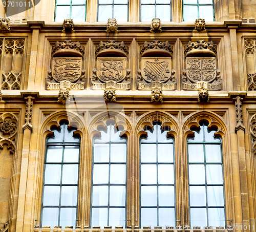 Image of old in london  historical    parliament glass  window    structu