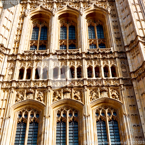 Image of in london old historical    parliament glass  window    structur