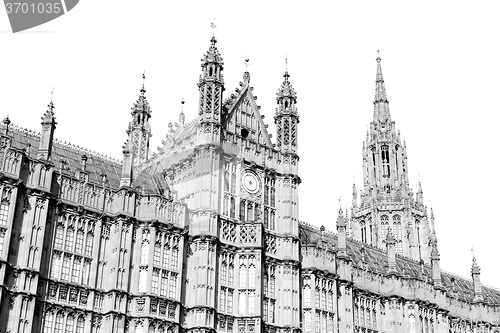 Image of old in london  historical    parliament glass  window    structu