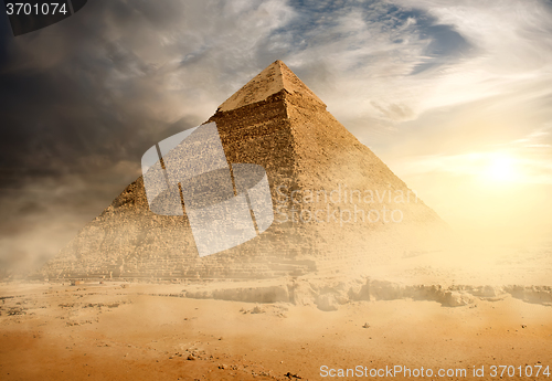 Image of Pyramid in sand dust