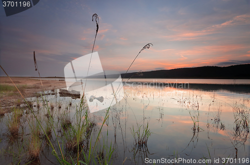 Image of Lake Burralow after sunset Australia
