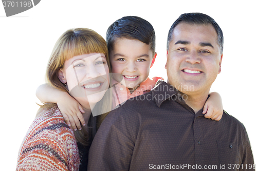 Image of Happy Young Mixed Race Family Isolated on White