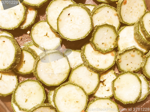 Image of Retro looking Courgettes zucchini