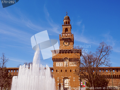 Image of Retro look Castello Sforzesco Milan