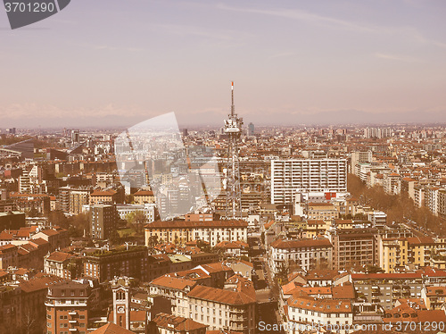 Image of Retro looking Milan aerial view
