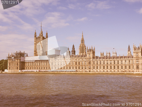 Image of Retro looking Houses of Parliament in London