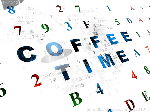 Image of Time concept: Coffee Time on Digital background