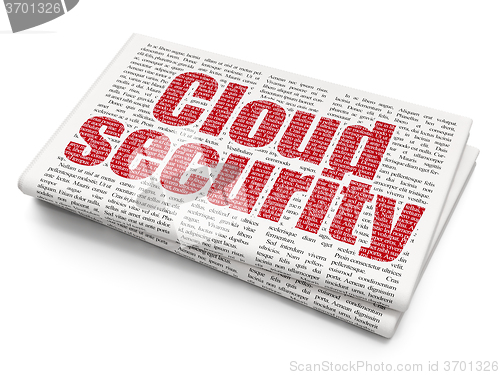 Image of Privacy concept: Cloud Security on Newspaper background