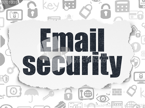 Image of Privacy concept: Email Security on Torn Paper background