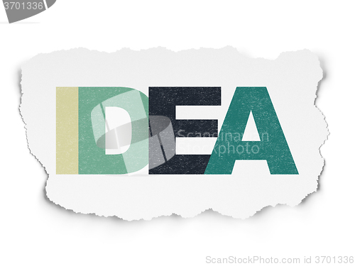 Image of Advertising concept: Idea on Torn Paper background