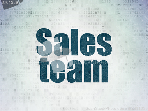 Image of Advertising concept: Sales Team on Digital Paper background