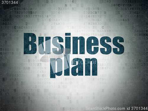 Image of Finance concept: Business Plan on Digital Paper background