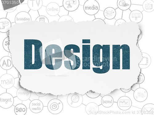 Image of Marketing concept: Design on Torn Paper background