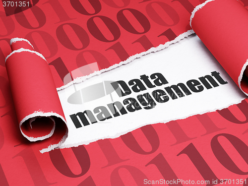 Image of Data concept: black text Data Management under the piece of  torn paper