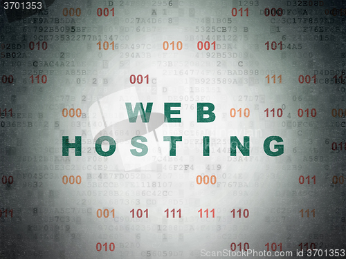 Image of Web development concept: Web Hosting on Digital Paper background