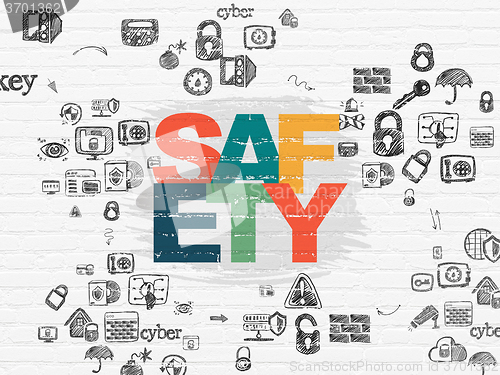 Image of Protection concept: Safety on wall background