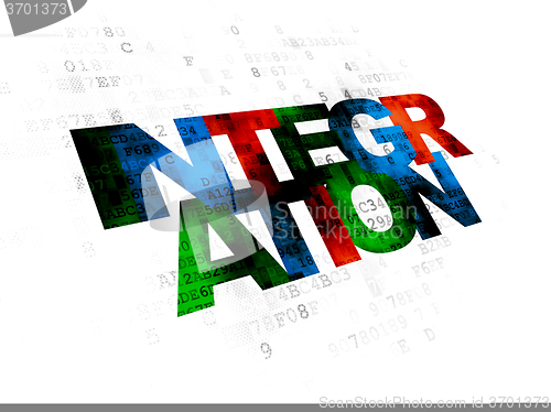 Image of Finance concept: Integration on Digital background