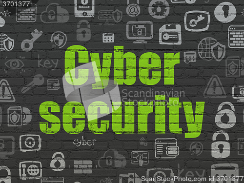 Image of Protection concept: Cyber Security on wall background