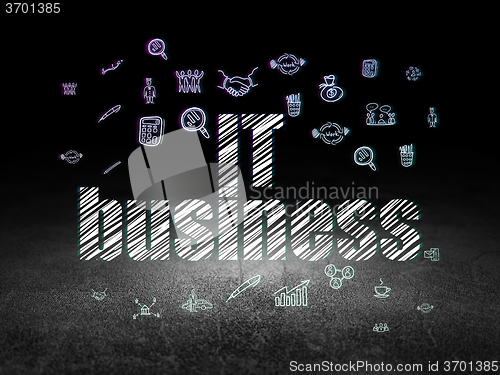 Image of Business concept: IT Business in grunge dark room
