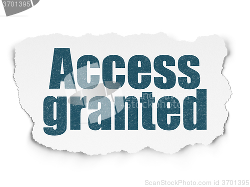 Image of Security concept: Access Granted on Torn Paper background