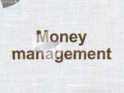 Image of Banking concept: Money Management on fabric texture background