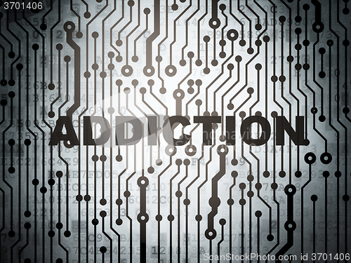 Image of Health concept: circuit board with Addiction