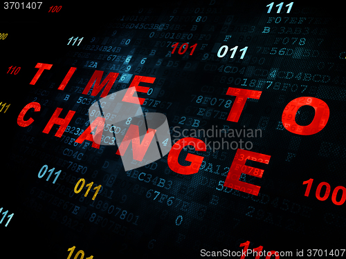 Image of Time concept: Time to Change on Digital background