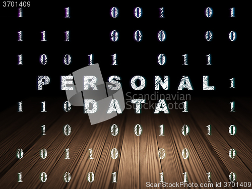 Image of Information concept: Personal Data in grunge dark room