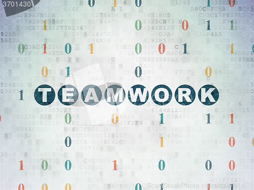 Image of Business concept: Teamwork on Digital Paper background