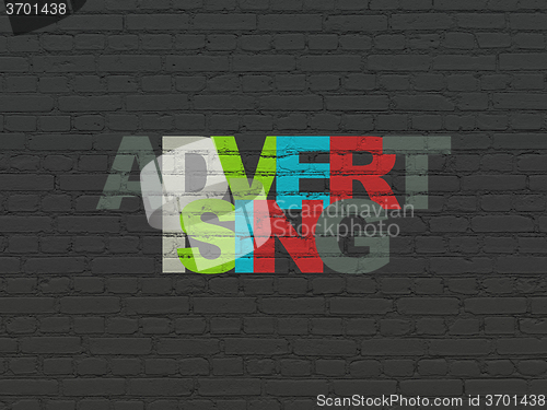 Image of Advertising concept: Advertising on wall background