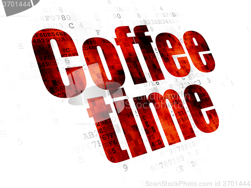 Image of Timeline concept: Coffee Time on Digital background