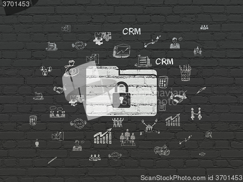 Image of Finance concept: Folder With Lock on wall background