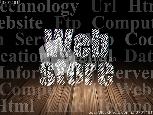 Image of Web development concept: Web Store in grunge dark room