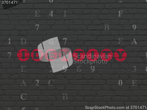 Image of Security concept: Identity on wall background
