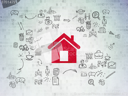 Image of Finance concept: Home on Digital Paper background